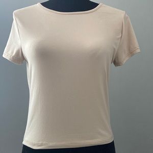 Cream colored gaze short sleeve top